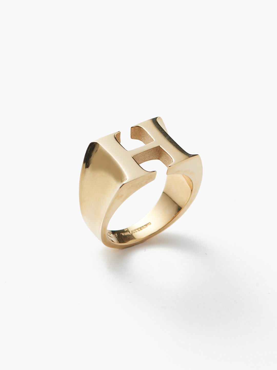 18K Alphabet Ring H