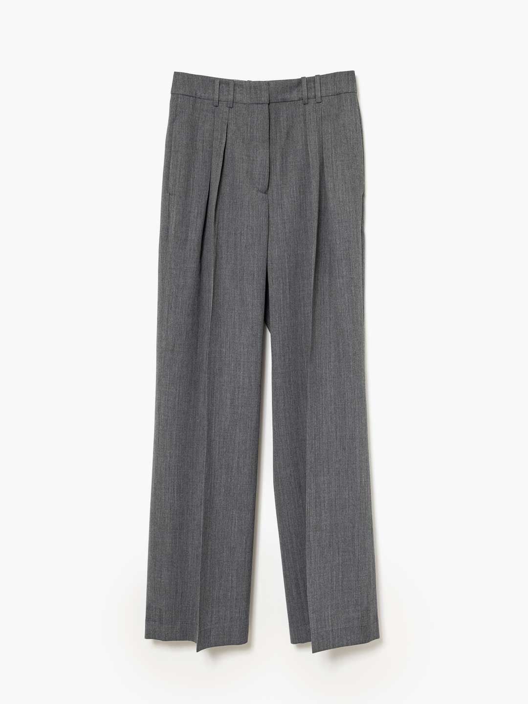 Wide Leg Double Pleated Trousers