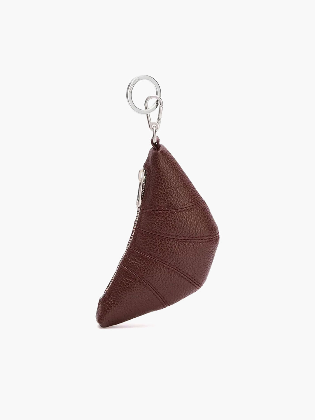 Mini Croissant Keyring Grained Leather - Brown
